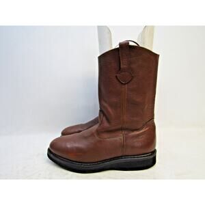 Rhino Mens Size 12 D Brown Leather Composite Toe Cowboy Western Boots